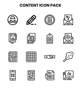 Content Line Scalable Icons Pack Stockillustratie