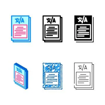 Content localization technical types writer color icon vector Stock Illustration