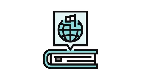 Content localization technical writer color icon animation Stock Footage 326105818