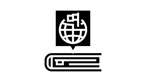 Content localization technical writer glyph icon animation Stock Footage 326152601