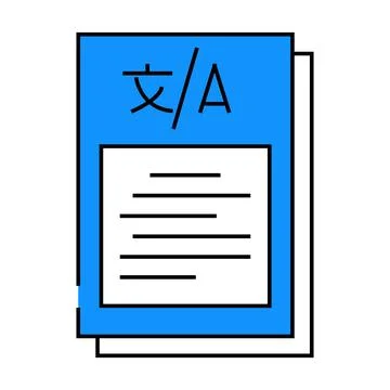 Content localization technical writer icon color illustration Illustrazione stock