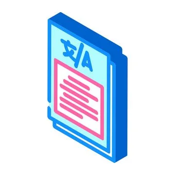 Content localization technical writer isometric icon vector illustration Illustrazione stock