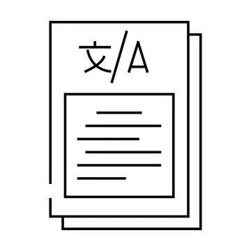 Content localization technical writer line icon vector illustration Illustrazione stock
