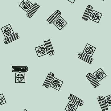 Content localization technical writer line seamless pattern 스톡 일러스트