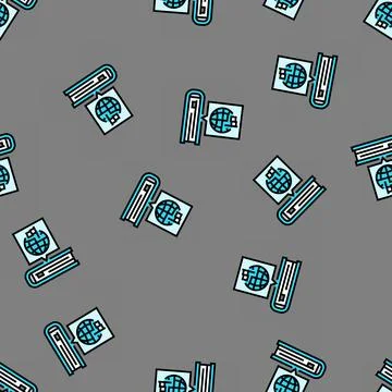 Content localization technical writer vector seamless pattern 스톡 일러스트