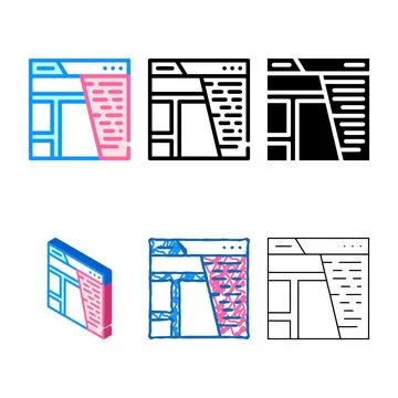 Content looks seo optimization color icon vector 库存插图