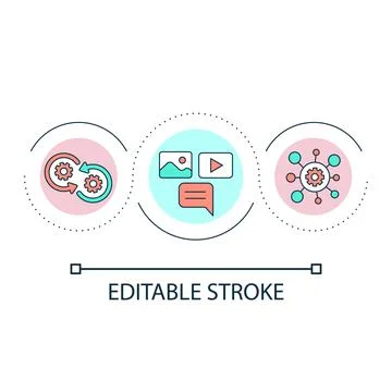 Content loop concept icon 스톡 일러스트