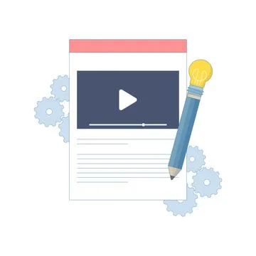 Content Management Concept. creating, managing and editing online content. Illustrazione stock