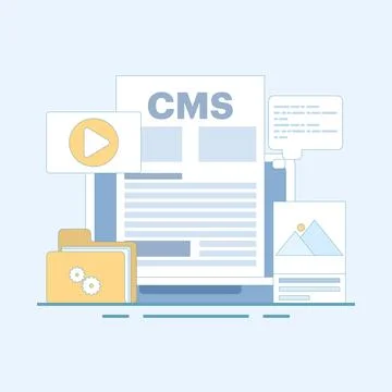Content management concept vector illustration. website management software. Illustrazione stock