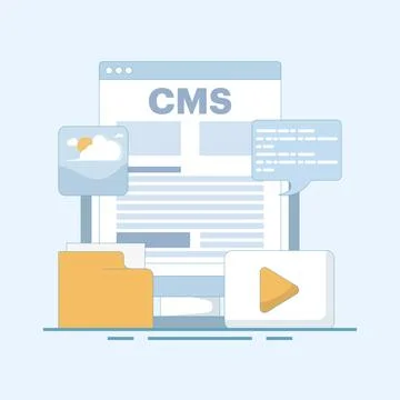 Content management concept vector illustration. website management software. Illustrazione stock