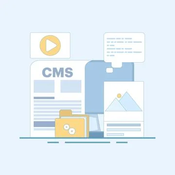 Content management concept vector illustration. website management software. Illustrazione stock