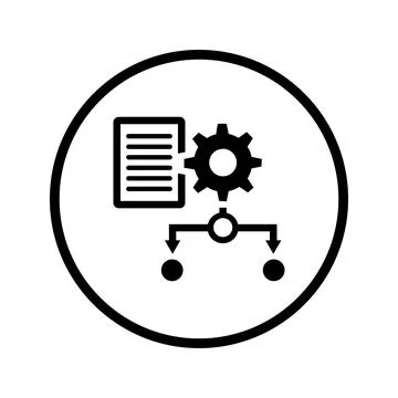 Content management icon. Black vector illustration. 스톡 일러스트