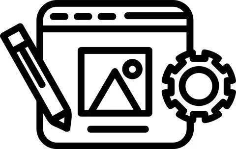 Content Management  Line Icon Design Stock Illustration