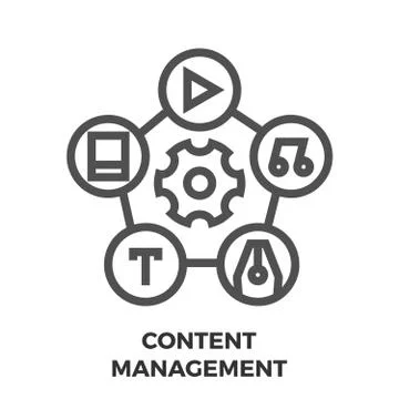 Content Management Line Icon Stock Illustration