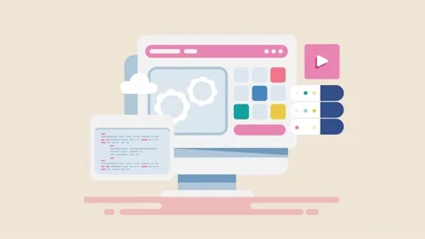 Content management software - CMS animation. Stock Footage 197399324