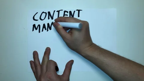 Content Management System Business Terms Words Written on Paper 4K Presentati Stock Footage 115513400