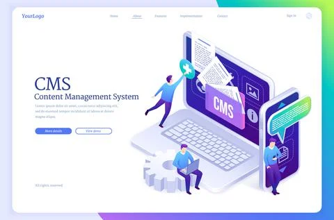 Content management system, CMS banner Illustrazione stock