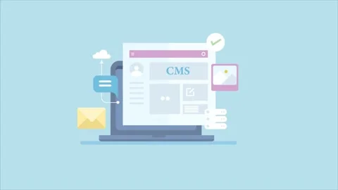 Content management system - CMS, cloud computing animation. Stock Footage 179908103