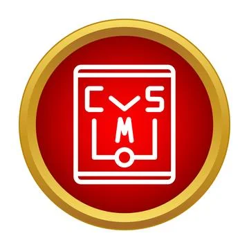 Content management system cms icon on red circle イラスト素材