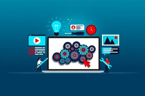 Content Management System - CMS - Software Stock Illustration