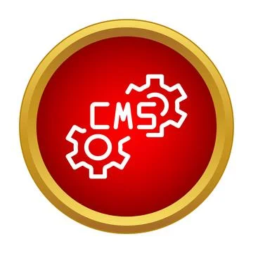 Content management system cms text with gears icon イラスト素材