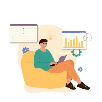 Content management system concept design or CMS concept design. Software 스톡 일러스트