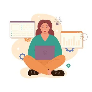 Content management system concept design or CMS concept design. Software Illustrazione stock