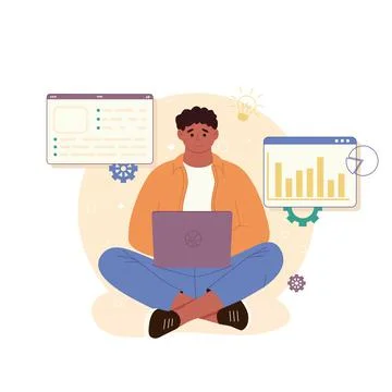 Content management system concept design or CMS concept design. Software Illustrazione stock