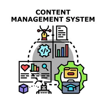 Content management system creating and organizing digital data 스톡 일러스트