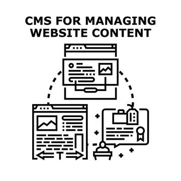 Content management system creating digital website experience Stock Illustration