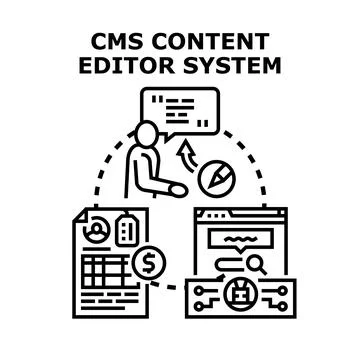 Content management system creating publishing digital data Stock Illustration