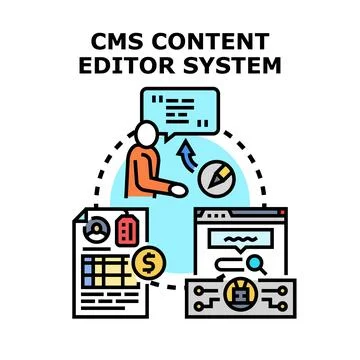 Content management system creating publishing digital data Stock Illustration
