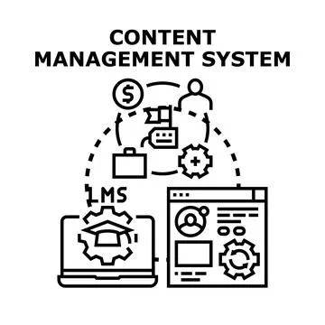 Content management system developing digital educational platforms Stock Illustration