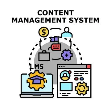 Content management system developing digital educational platforms イラスト素材