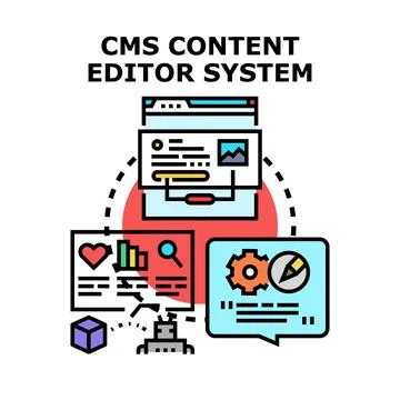 Content management system editor creating digital information Stock Illustration