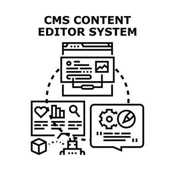 Content management system editor creating digital information Stock Illustration