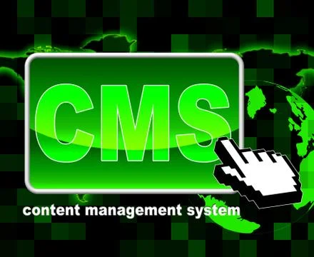 Content management system indicating web site and application Illustrazione stock