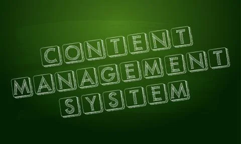 Content management system over green blackboard Illustrazione stock