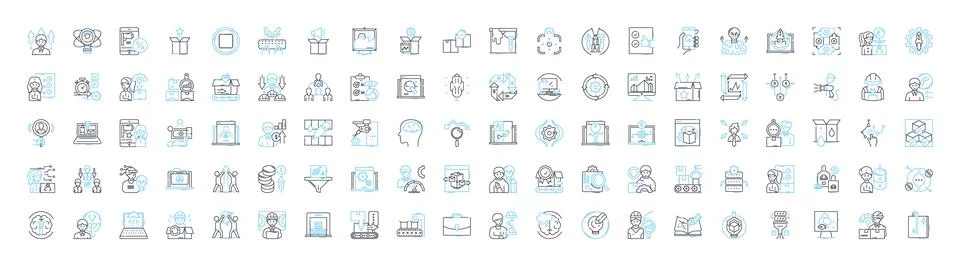 Content management system vector line icons set. CMS, Content, Management Stock Illustration