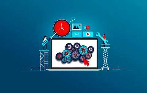 Content Management System - Website Maintenance - Webmasters - CMS Stock Illustration