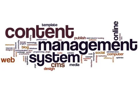Content management system word cloud Stockillustratie