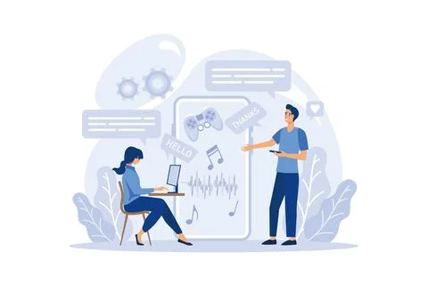 Content manager concept. Idea of digital promotion strategy and content pro.. Stock Illustration