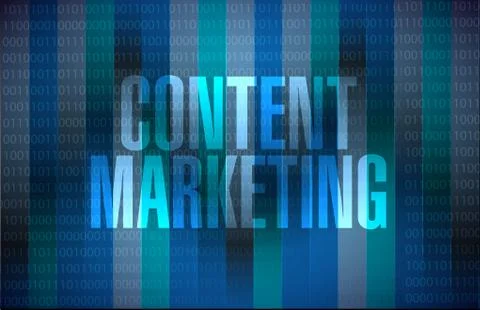 Content marketing binary background Illustrazione stock