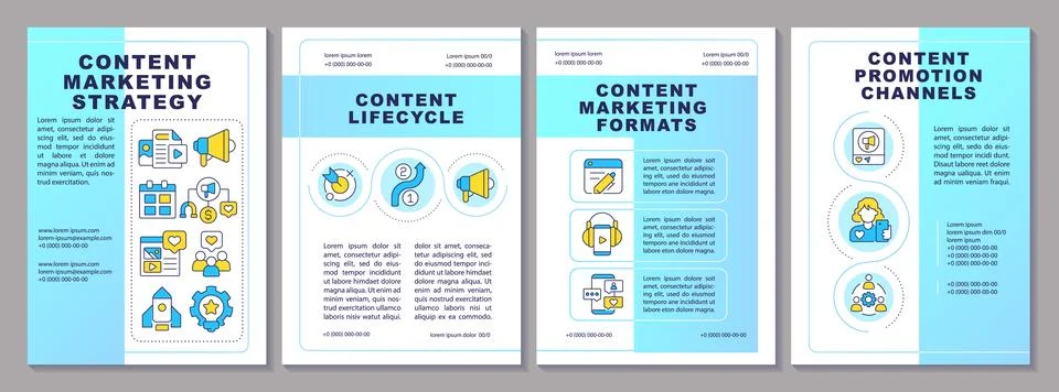 Content marketing brochure layout Stock Illustration