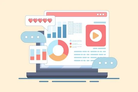 Content marketing concept, Website content performance analysis. イラスト素材