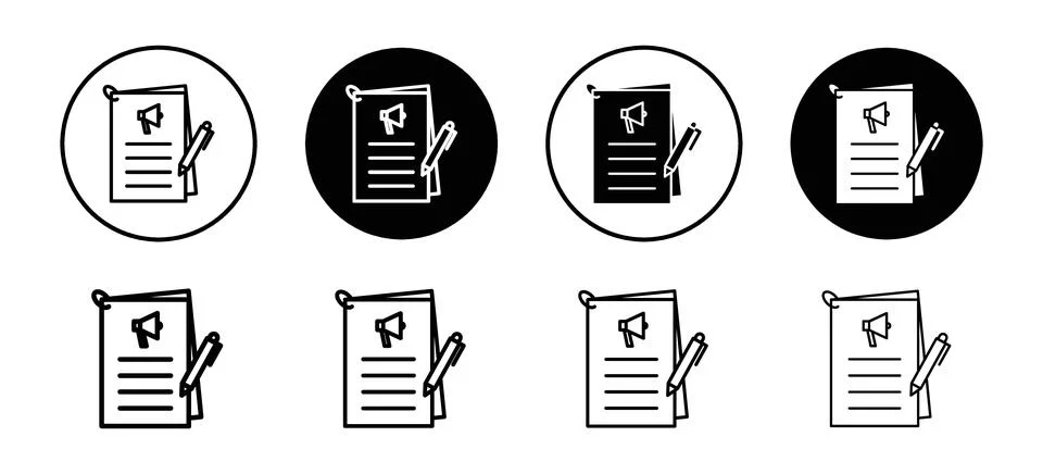 Content marketing icon vector set collection for web Stock Illustration
