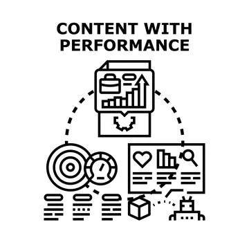 Content marketing strategy improving digital business performance Stockillustratie