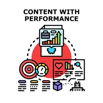 Content marketing strategy improving digital business performance Illustrazione stock