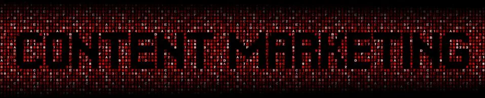 Content marketing text on abstract hex background illustration Stock Illustration