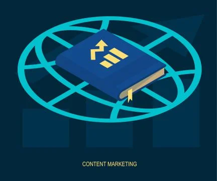 Content marketing web solution vector Stock Illustration